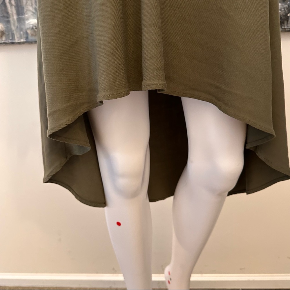 ⭐️ Guess XS Olive Rayon High-Low Shirt Dress *belt loops need repair - Picture 10 of 15